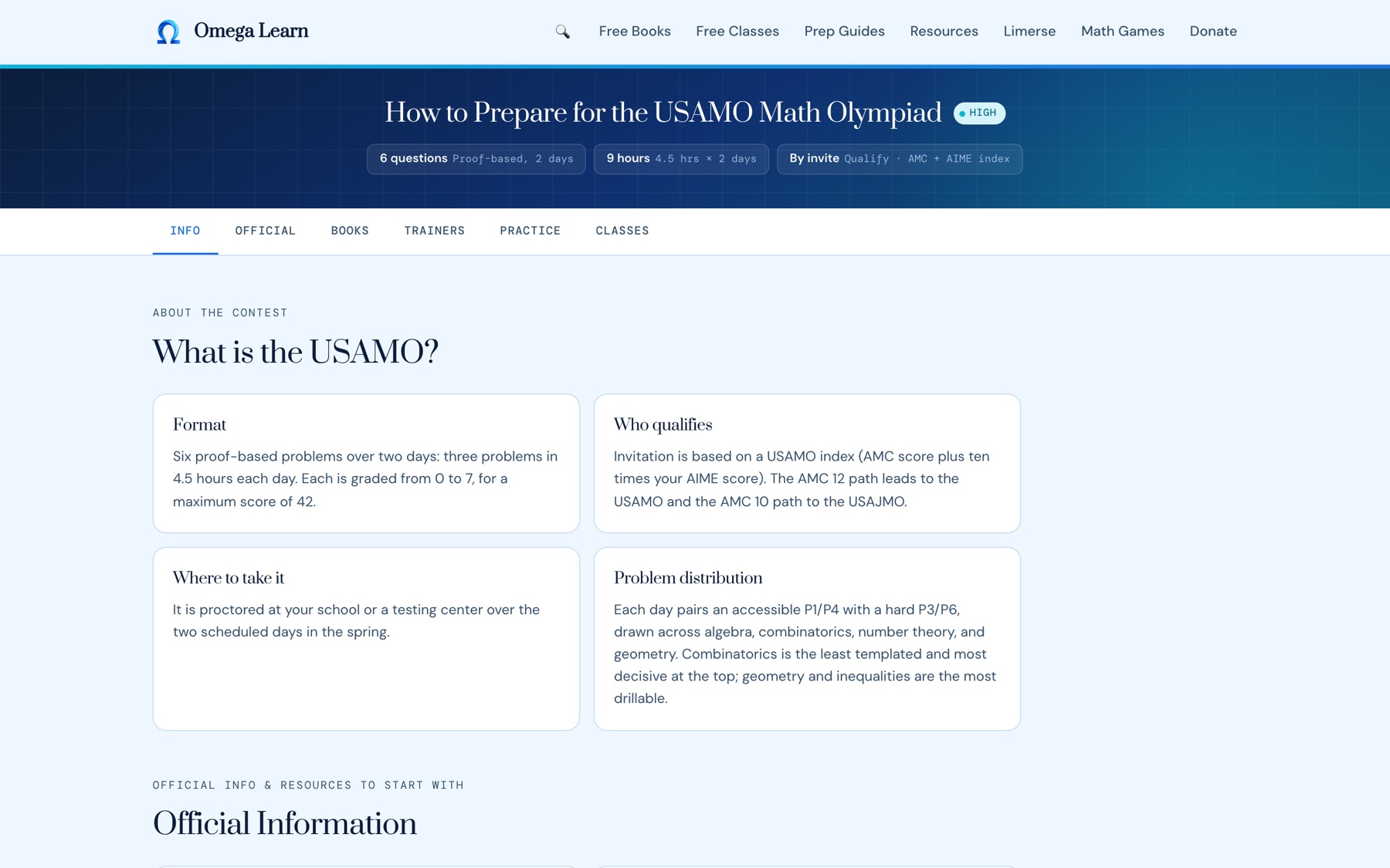 OmegaLearn's guide to the USA Math Olympiad